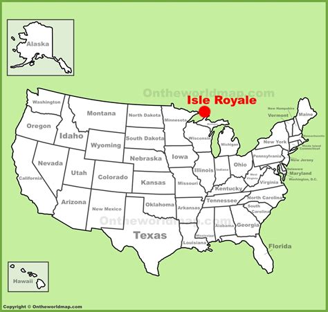 Isle Royale location on the U.S. Map - Ontheworldmap.com