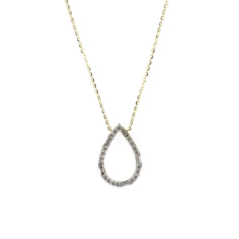 18ct Yellow Gold Pear Diamond Necklace Cerrone Jewellers