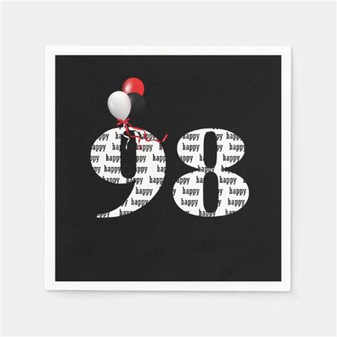 98th Birthday party balloons Napkins | Zazzle.com