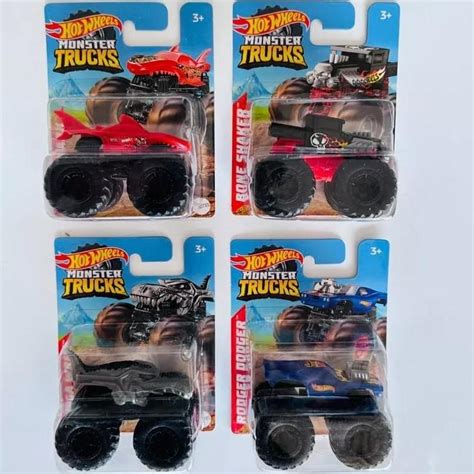 Hot Wheels Novo Monster Truck Com Rodas Quentes Mini 1 70lava Sharkbone Shakermega Wrex