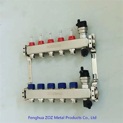 Underfloor Heating System Flow Meter Manifold Stainless Steel Manifolds