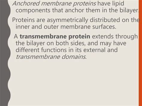 Chapter 5 Notes Cell Membranes And Signalling PPT