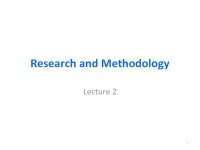 Research And Methodology Lecture