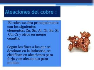 Aleaciones De Cobre Aluminio Antimonio Etc Pptx