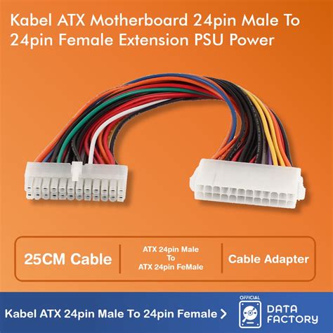 Jual Kabel Atx Motherboard 24pin Male To 24pin Female Extension Psu