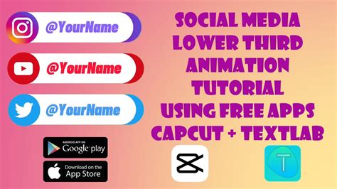 Social Media Lower Thirds Animation CapCut Textlab Tutorial