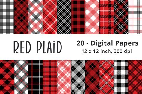 Red And Black Plaid Digital Paper Graphic By Lemon Paper Lab · Creative