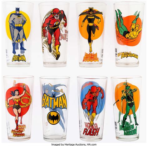 Dc Superhero Drinking Glasses Group Of 19 Various Manufacturers Lot 11806 Heritage Auctions