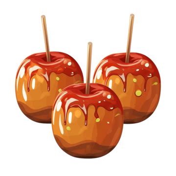 Ilustración De Vector De Manzanas De Caramelo PNG Ilustración De