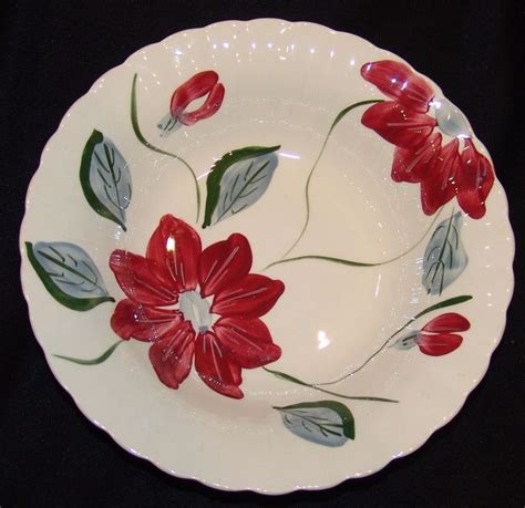 Blue Ridge Southern Potteries Pottery Poinsettia Christmas Flower Serving Bowl Blueridgepottery