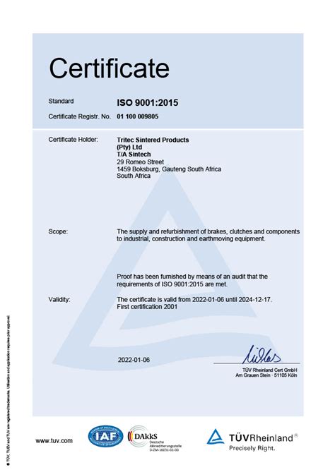 Tuv Rheinland Iso90012015