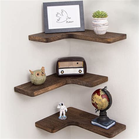 Fuqing Floating Corner Shelves Wall Shelf Set Of 3 Shelves For Wall Storage Solid