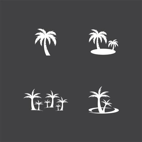 Palm Coconut Tree Logo Icon Silhouette Vector Art At Vecteezy