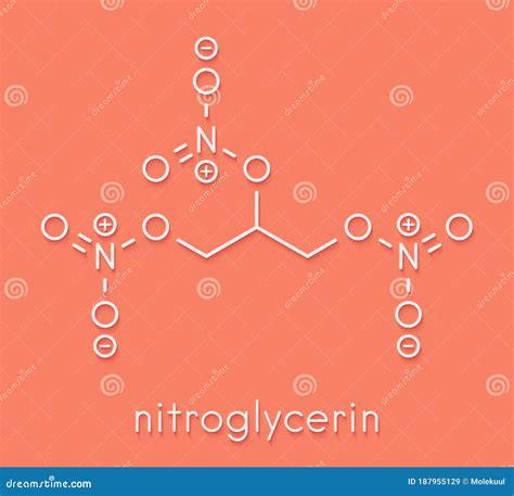 Nitroglycerin Nitro, Glyceryl Trinitrate Drug and Explosive Molecule ...