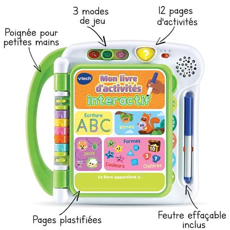 Jouets 3 6 Ans VTech Mon Livre D Activites Interactif J Ecris Je