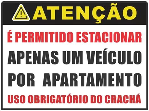 Placa Condominio Garagem 1 Carro Por Apto Kit 2 Placas Parcelamento