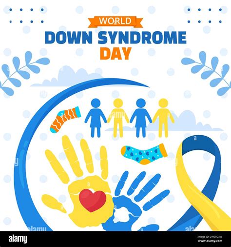 Down Syndrome Day Social Media Illustration Flat Cartoon Hand Drawn