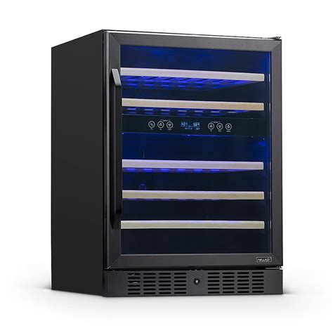 NewAir 24 Built In 46 Bottle Dual Zone Compressor Wine Fridge Black