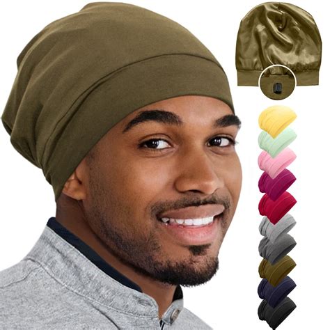 Silk Satin Bonnet For Men Adjustable Sleep Cap And Hair Wrap Ideal