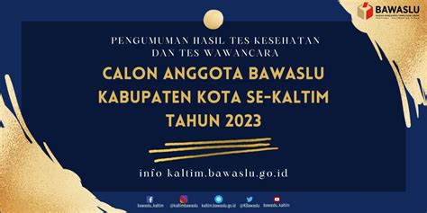 Inilah Calon Anggota Bawaslu Kabupaten Kota Provinsi Kaltim Zona 2 Yang