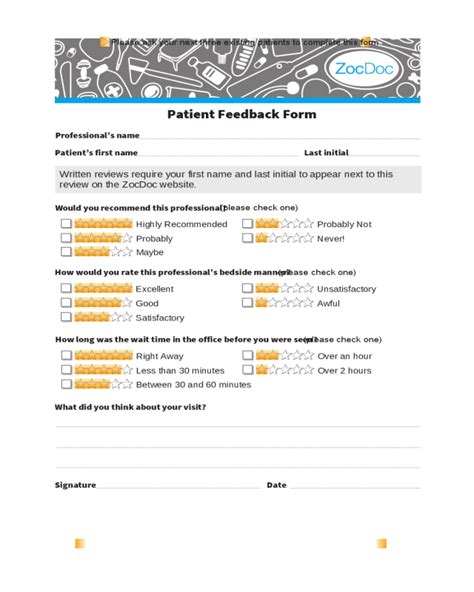 Patient Feedback Form Sample Edit Fill Sign Online Handypdf