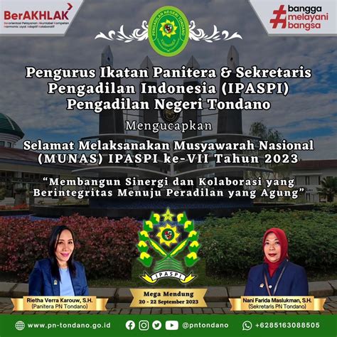 Selamat Melaksanakan Musyawarah Nasional Munas Ipaspi Ke Vii Tahun