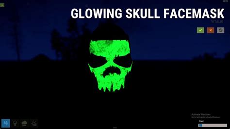 Rust Skins 13 Glowing Skull Facemask Metal Facemask Glow Youtube