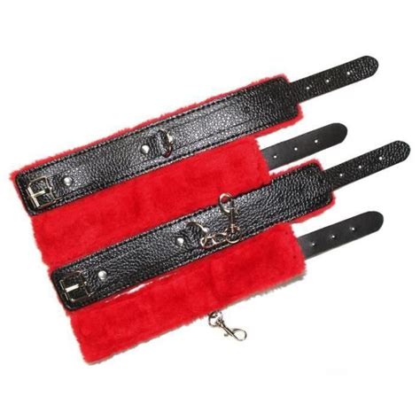 Red Ensemble de bondage bdsm en cuir 10 pièces jeux pour adultes