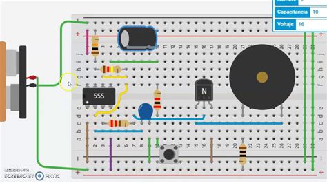 Circuito De Una Sirena En Protoboard Con El Simulado En Tinkercad