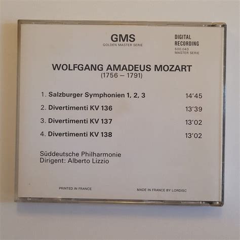 Mozart Salzburger Symphonien Nr 1 2 3 F9 Kaufen Auf Ricardo