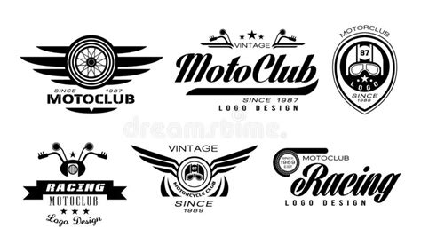 Sistema Del Logotipo Del Club De La Motocicleta Insignias Retras Para