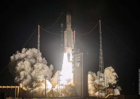 Ariane Rocket Launches Spacecraft Into Orbit From Europes