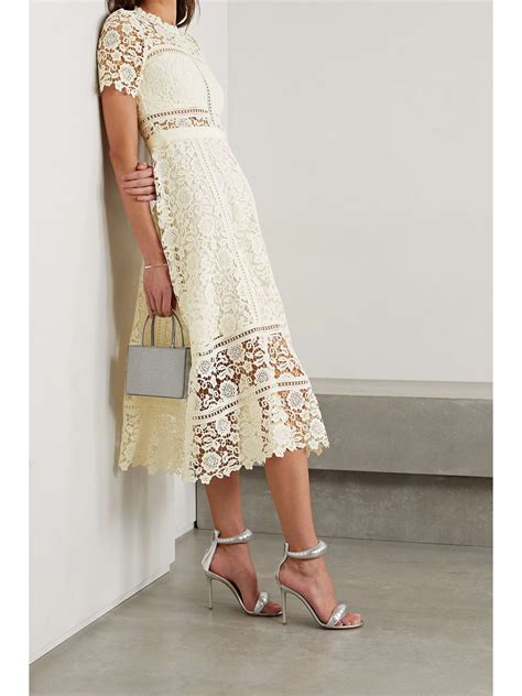 Self Portrait Guipure Lace Midi Dress Net A Porter