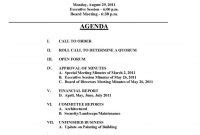 Healthcare Meeting Agenda Template For Board Of Directors Meeting