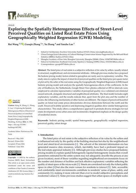 Pdf Exploring The Spatially Heterogeneous Effects Of Street Level