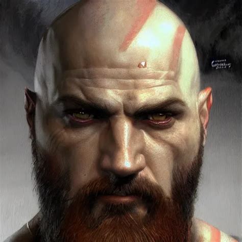 Kratos Closeup Character Portrait Art By Donato Stable Diffusion