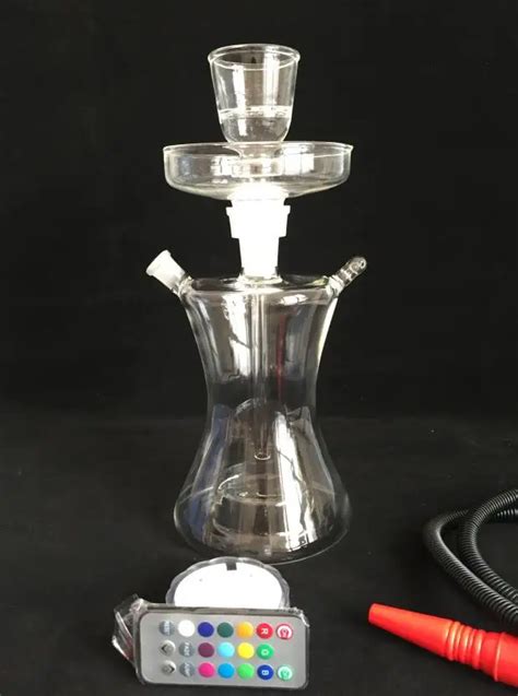 Shisha Glass Water Hookah For Smoking With Led Light Glasswaer