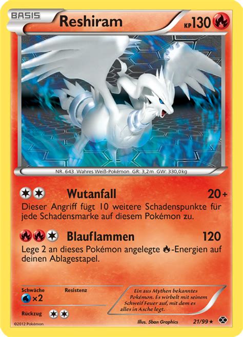 Reshiram Wert Bild K Nstler Seltenheit Pokemonkarte De