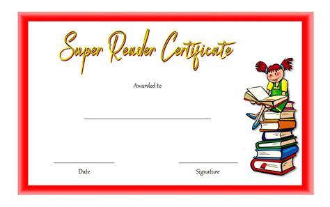 Super Reader Certificate Template Paddle Templates