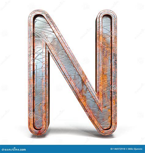 Rusty Metal Font Letter N D Stock Illustration Illustration Of