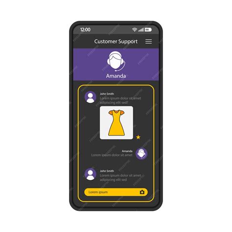 Premium Vector | Customer support live chat smartphone interface vector