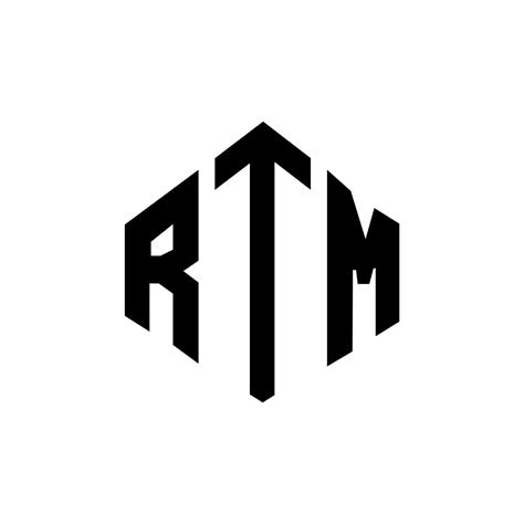 RTM letter logo design with polygon shape. RTM polygon and cube shape ...