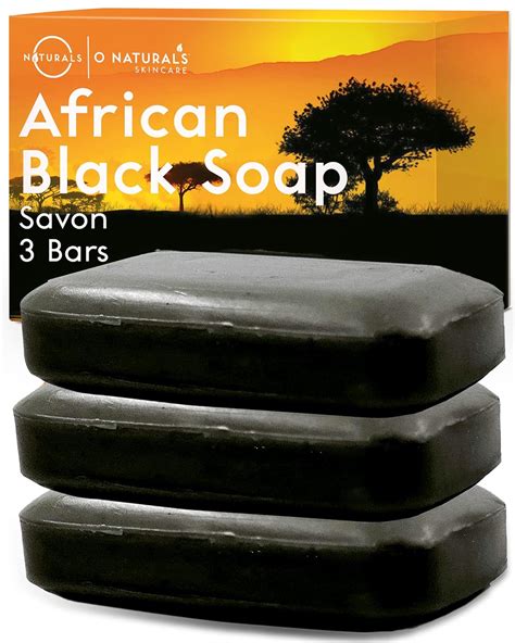 O Naturals 3x Afrikanische Schwarze Seifeafrican Black Soap Natürlich