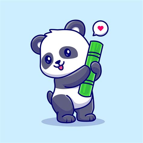 Cute Panda Hug Bamboo Cartoon 46377901 Vector Art At Vecteezy