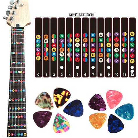 Buy Guitar Fretboard Stickers, Learn Guitar Tabs, for Beginners Guitar Note Decals Sticker Tool ...