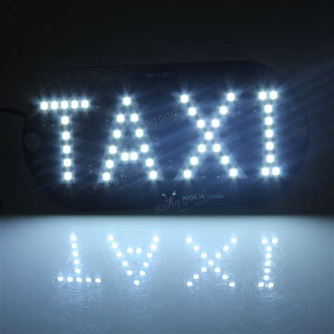 Car White Led Cab Taxi Roof Sign Light V Vehical Inside Windscreen