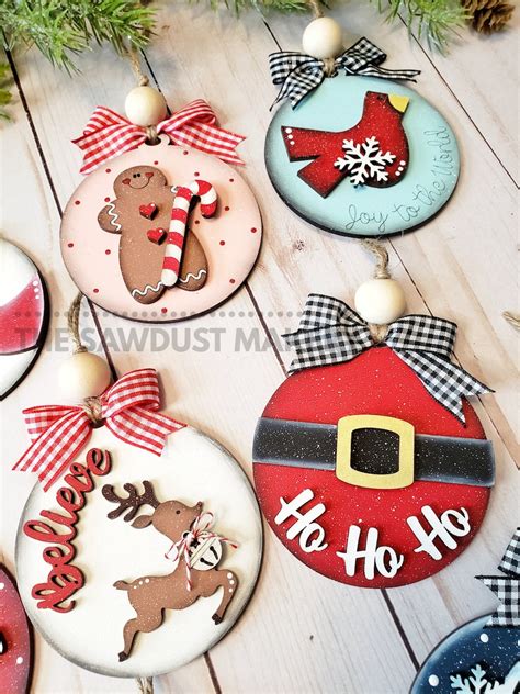 Christmas Ornament Bundle Svg File Laser Cut File Etsy