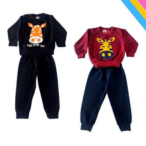 Kit Pe As Conjunto Moletom Infantil Menino Ao Masculino Outono