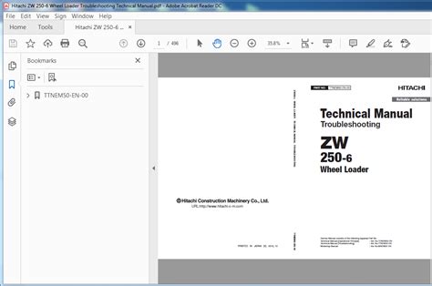 Hitachi Zw Wheel Loader Troubleshooting Technical Manual Ttnem