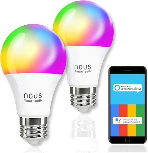 NOUS Alexa E27 RGBW Ampoule Connectee LED WiFi Dimmable 800lm 9W